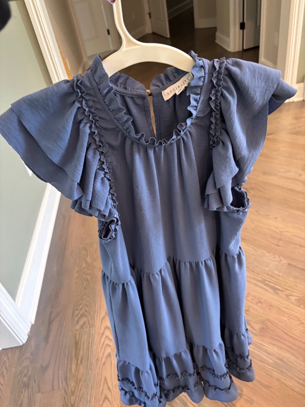 Blue dress. Knee length. Like new. Worn once.